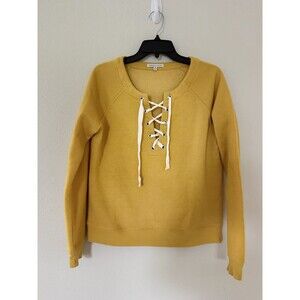 REBECCA MINKOFF Raquel Lace Up Pullover Sweatshirt Size M Sporty Chic Cozy Top